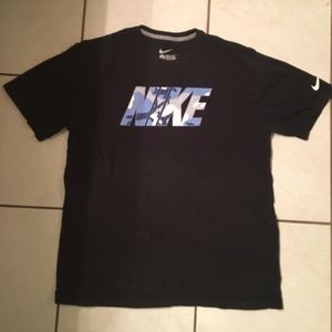 Nike Black and Blue Camo Regular fit Tee